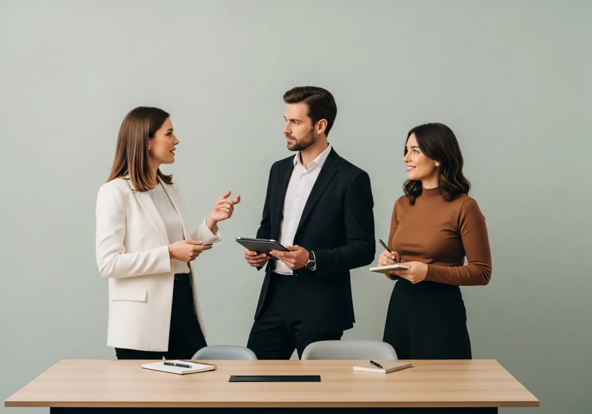 Consultor explicando proceso financiero