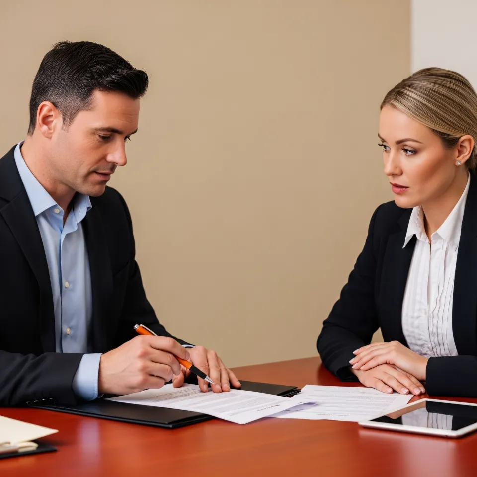 Consultores mostrando opciones financieras